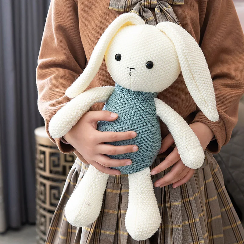 Juguete de peluche de lana de ganchillo, conejo, mono, muñeco de peluche, ayuda para dormir para niños, regalo educativo de cumpleaños, juguete suave