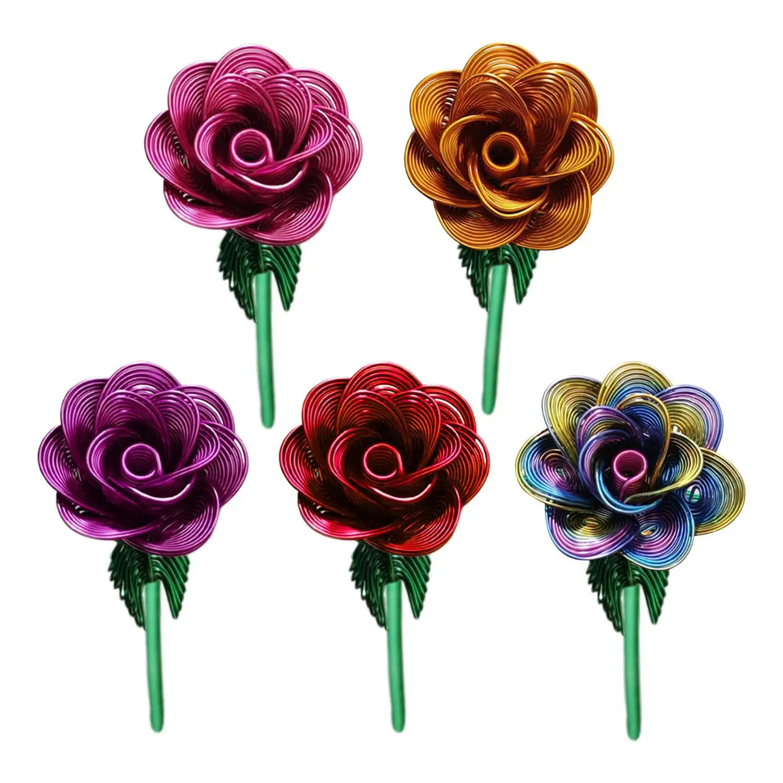 Artificial Flower Never Fade for Home Decoration Table Metal Bouquet Rose