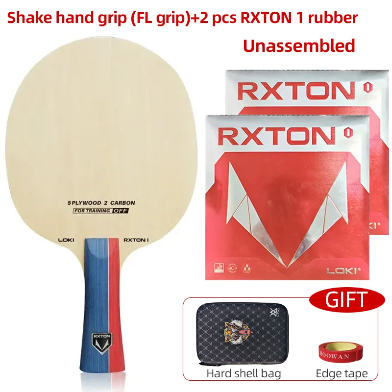 LOKI RXTON 1 Tischtennisschläger 5 Holz 2 Carbon Ping-Pong-Klinge Offensive 7-lagig für das Training