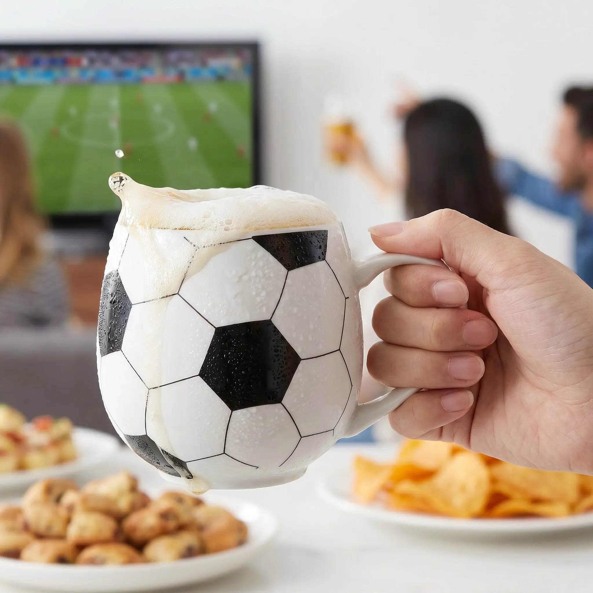 2 Pcs Mug Coffee Mugs Football Creative Funny Ceramic Cool Soccer Stuff for
