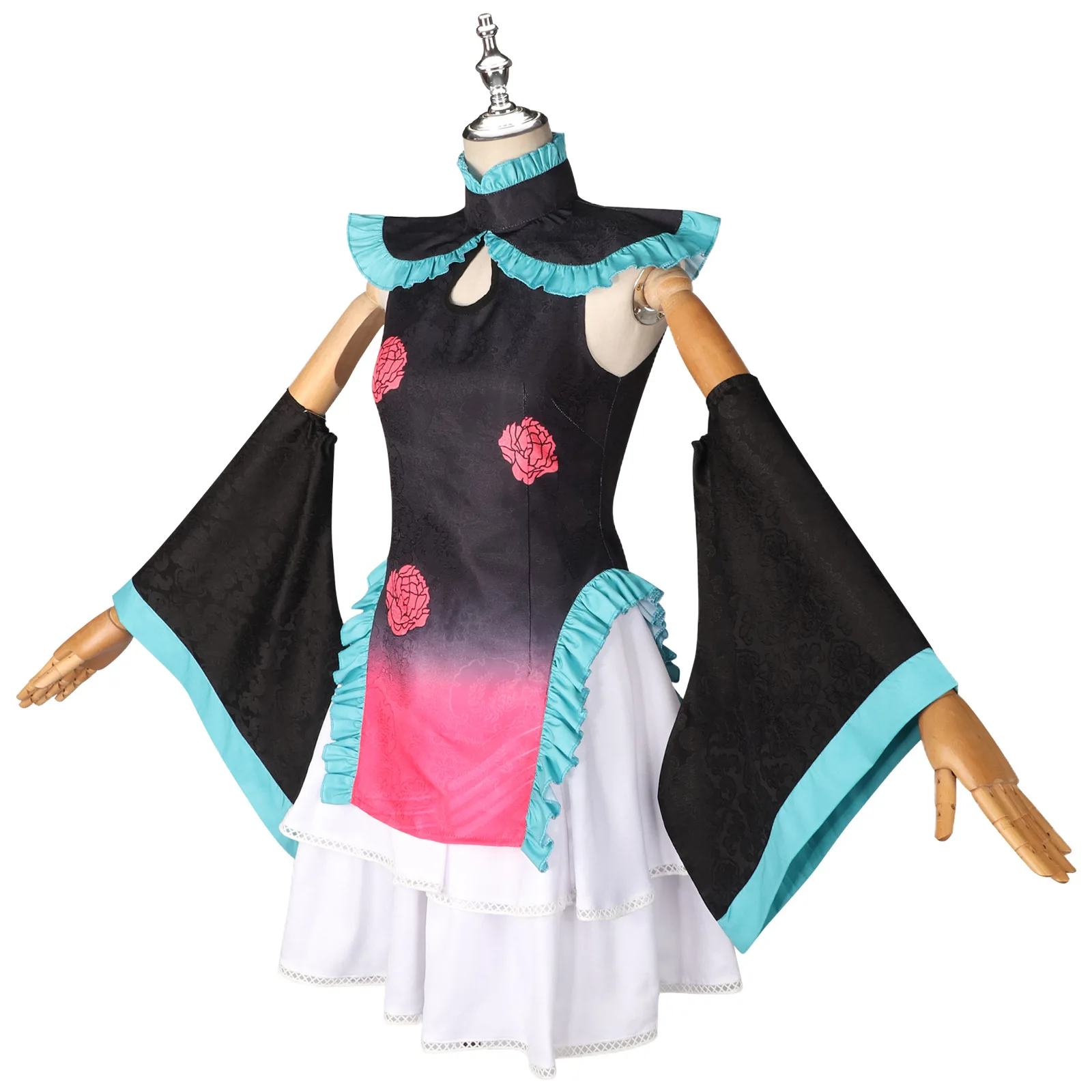 Hatsune Miku Cheongsam Dress Anime Cosplay Costume Kimono Wig Clothes Girl Women School Uniform Halloween Loli Clothing