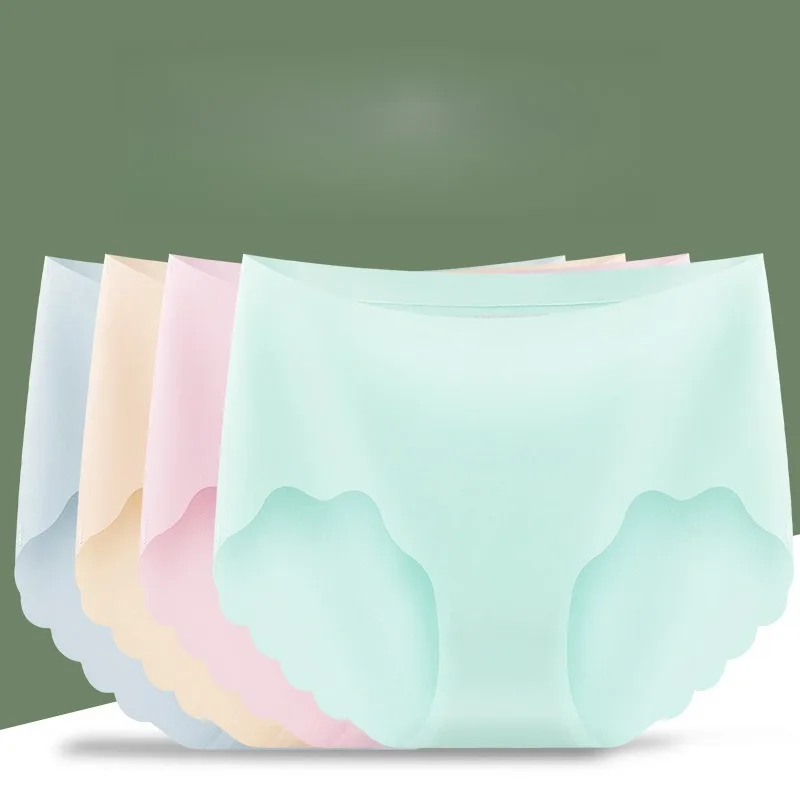 

Sexy Women's Panties Ice Silk Seamless Underwear Girl Lingerie Breathable Comfort Briefs Plus Size Panties Women Underpant