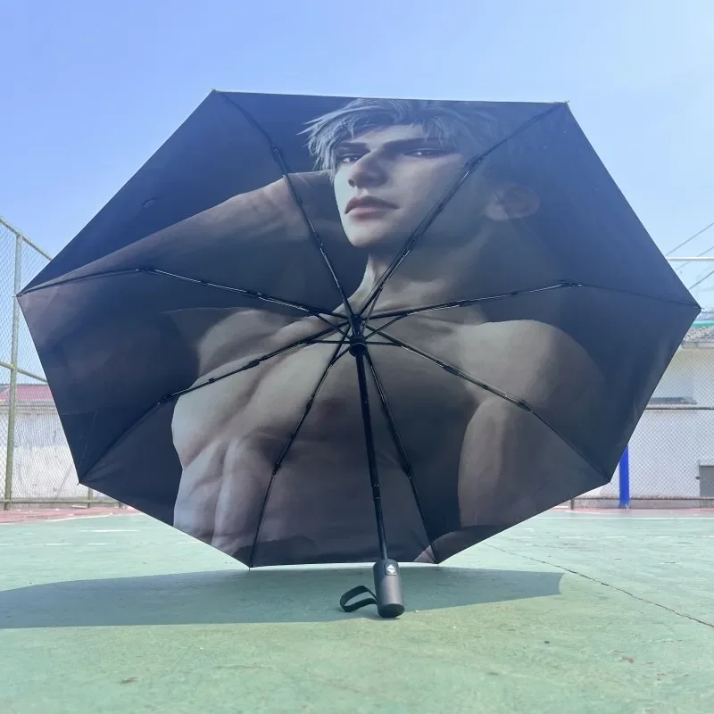 Anime Love and Deepspace Sylus Cosplay Umbrella Abdominal Muscle En-toutcas Automatic Accessories Vinyl Brolly Xmas Halloween