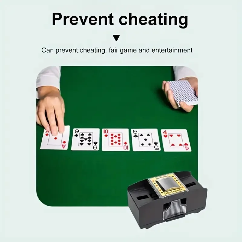 HANABASS Mélangeur De Cartes Automatique – Électrique, Portable, 2 Jeux De Capacité, Pile – Idéal Pour Poker Et Soirées