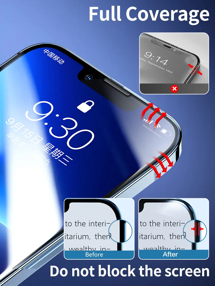 SmartDevil for iPhone 14 11 Full Cover Tempered Glass for iPhone 13 Pro Max 12 mini 7 8 X XS XR SE 3 2020 Screen Protector HD