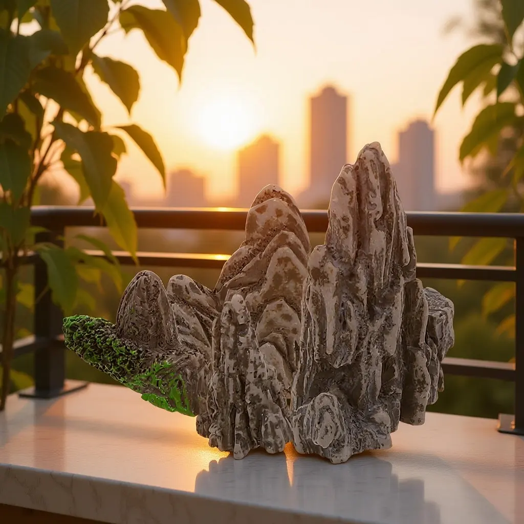 4Pcs Miniature Rockery Micro Landscape Ornament Fake Bonsai Pot Garden Accessories Fish Tank Decoration Miniature Bonsai Rockery