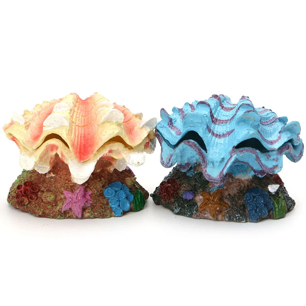 

Scallop Ornament Aquarium Decor Fish Tank Decoration Colorful Underwater Long Lasting Safe Pet Supplies Aquarium Ornament