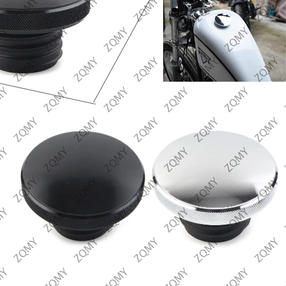 1pcs Motorcycle Vented Gas Cap Fuel Tank Cover For Harley Dyna Road King Heritage Softail 1982-up Aluminum Black/Chrome