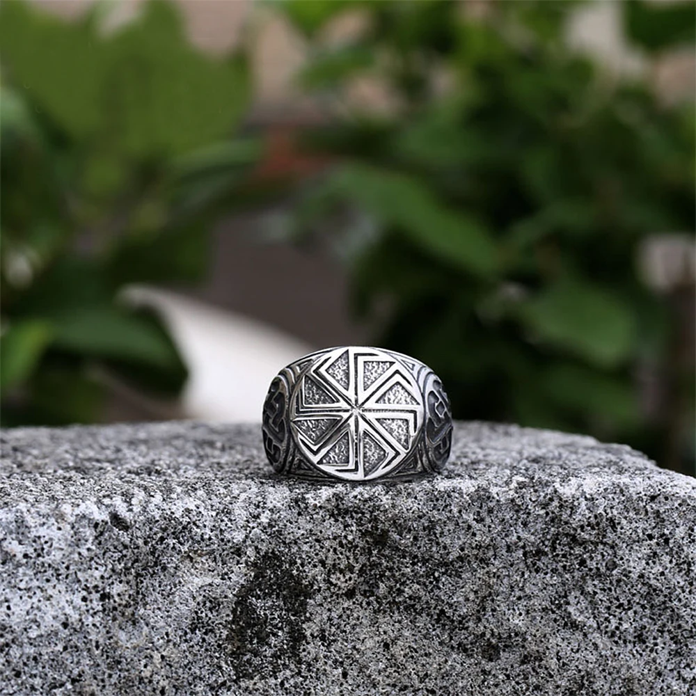 Fashion Vintage Viking Compass Ring For Men Stainless Steel Nordic Celtic Knot Ring Unique Amulet Jewelry Gift Dropshipping