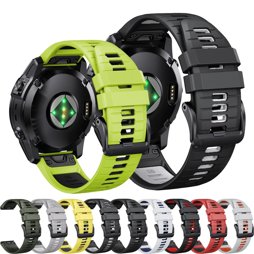 Fenix E 47mm QuickFit 22mm 26mm Band For Garmin Fenix 8 51mm/Enduro 3 Quatix 7X 6 5 Sports Silicone Strap Bracelet Instinct 2X