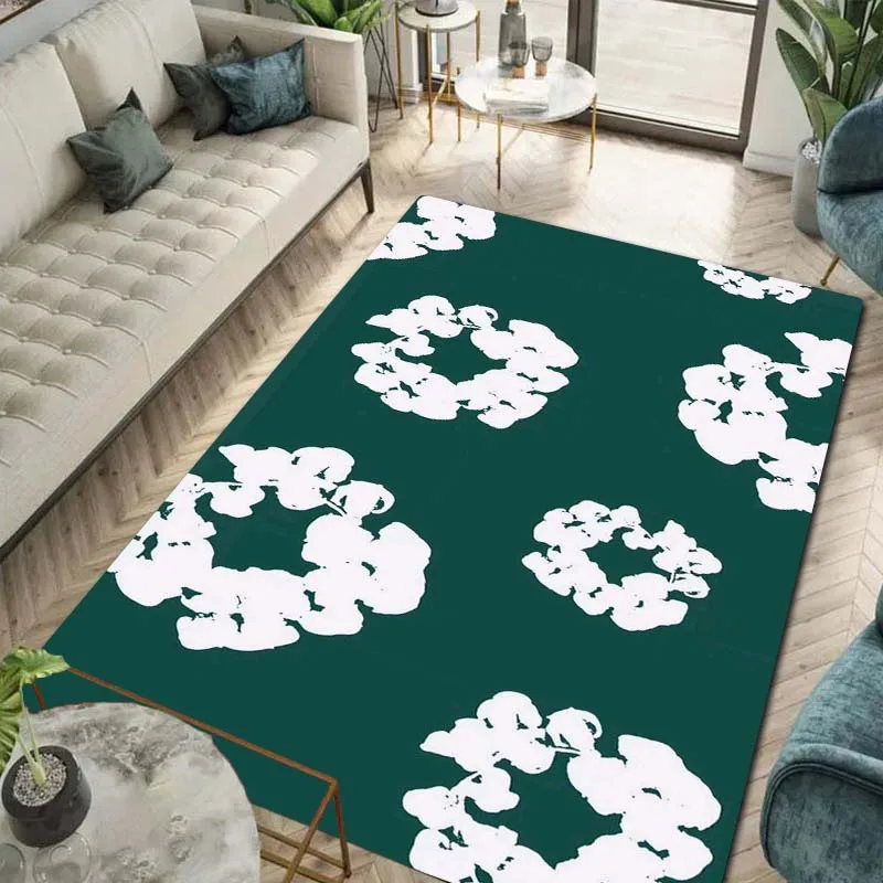 3D Wreath T-Tears Floral Print Area Rug Anti Slip Flannel Floor Mat Soft Carpet For Bedroom Living Room Indoor Home Decor gift