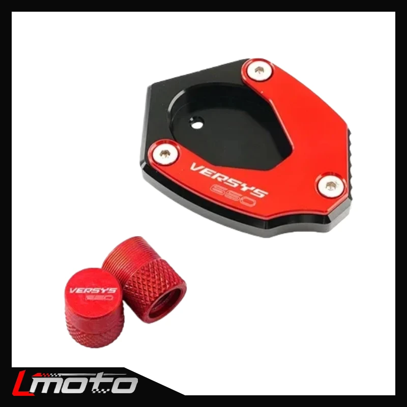 

For kawasaki versys650 Versys 650 VERSYS 650 2010-2025+ Motorcycle Side Stand Enlarged Plate Kickstand & Tire Valve Caps