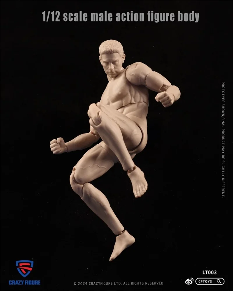 Figura louca lt003 escala 1/12 masculino ultra flexível móvel articulado corpo artista pintura modelos de bonecos de ação de 6 polegadas