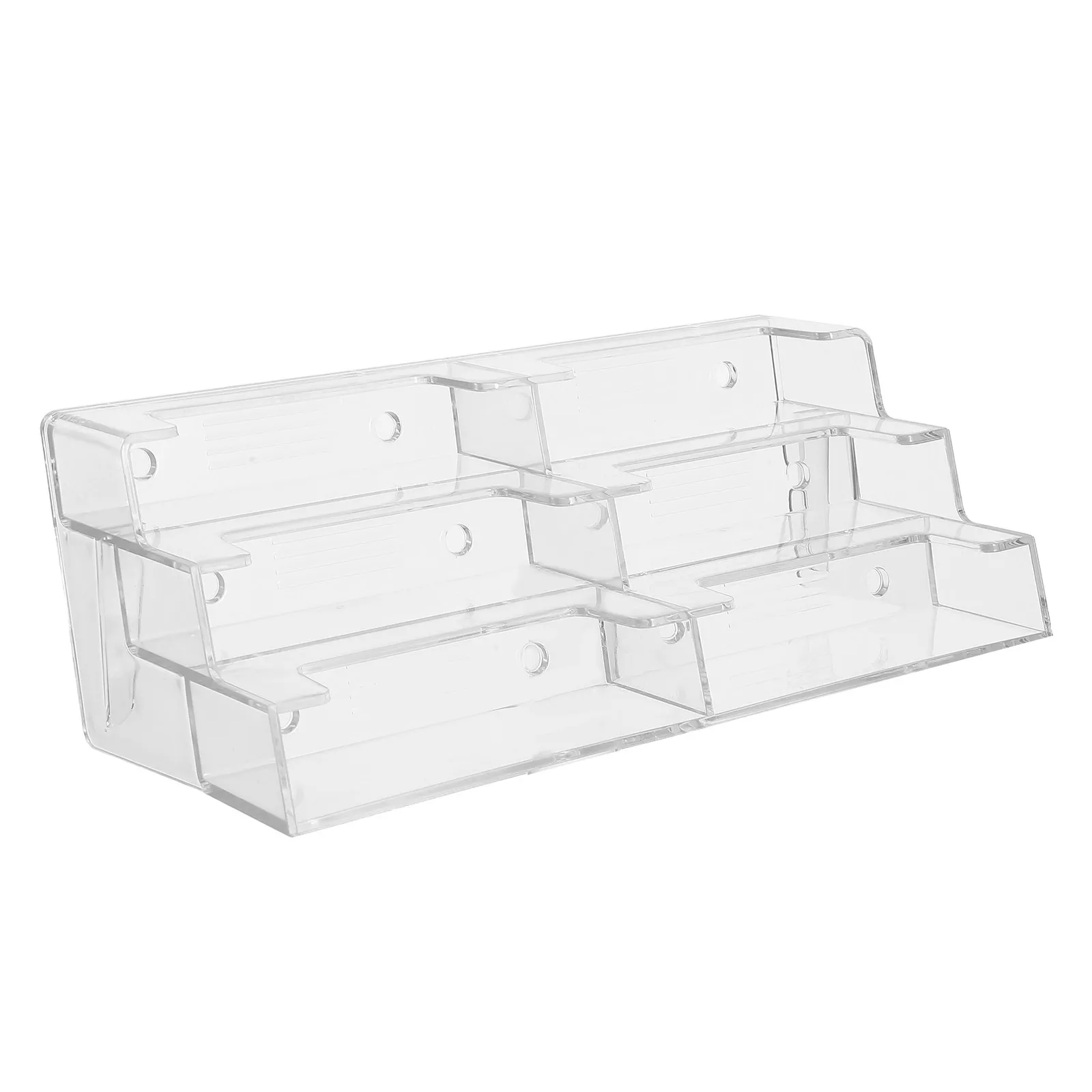 

Transparent Business Card Display Stand with Multiple Slots Horizontal Plastic Name Card Holder for Desk Office Reception
