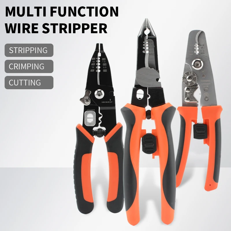 Multifunction Wire Stripper Cutter Long Nose Pliers Side Cable Shears Electrician Hand Tools