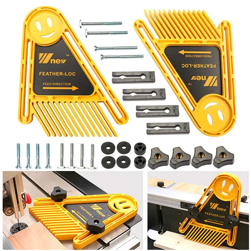 1Pc Multi-purpose Feather Loc Board Set Woodworking Engraving Machine Double Featherboards Miter Gauge Slot Woodwork DIY Tools