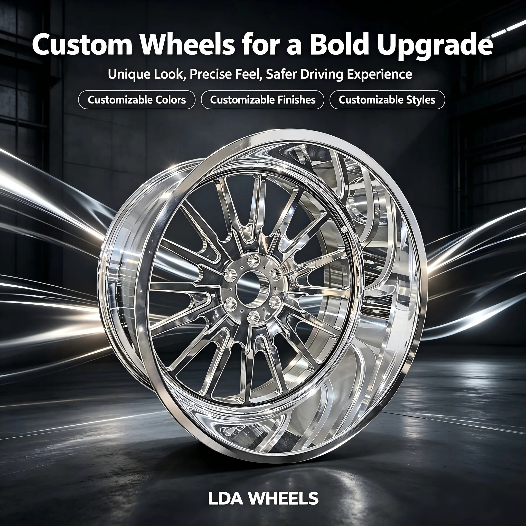 New Polished Deep Lip KG1 Victor Chrome Forged Mesh Design Aluminium Alloy Truck Wheel 21