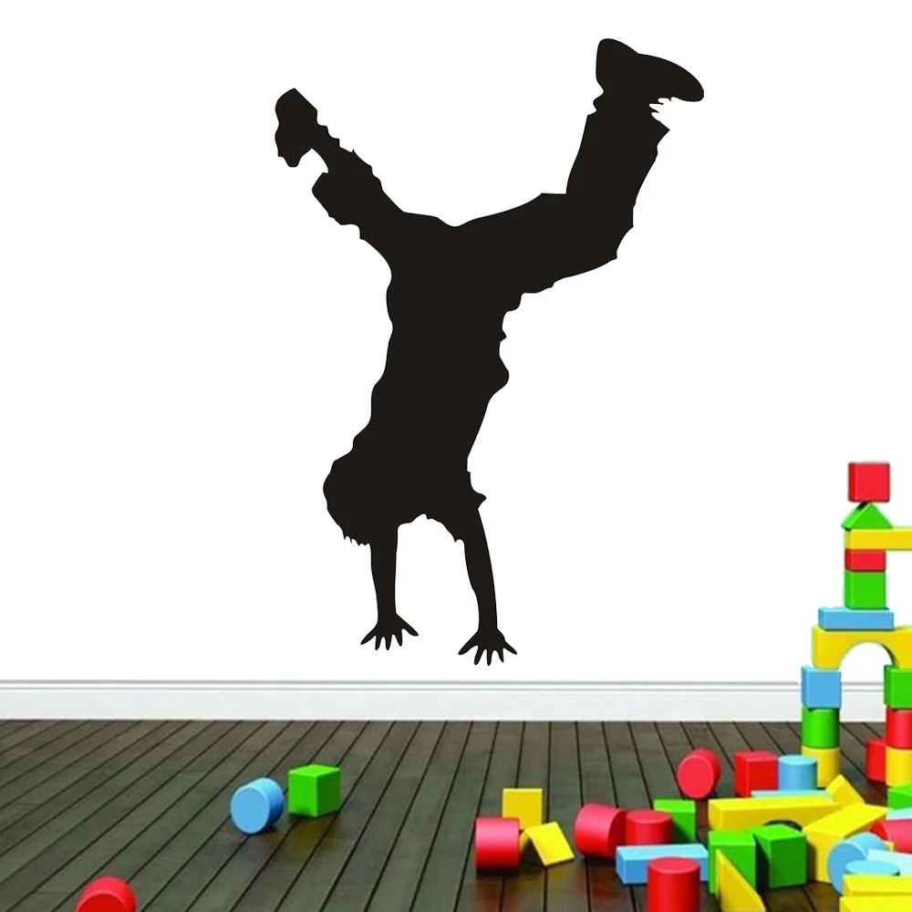 Boy Hip Hop Dance FREE RUNNING Wall Art Stickers Decal DIY Home Decoration Wall Mural Removable Room Sticker (80x55cm)