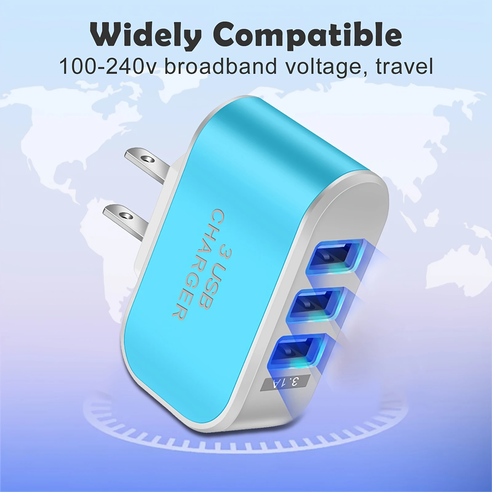 5V 1A 3-Port USB Wall Charger Adapter Candy Color For Mobile Phone Travel IPhone Charging Adapter With Indicator For Android Box