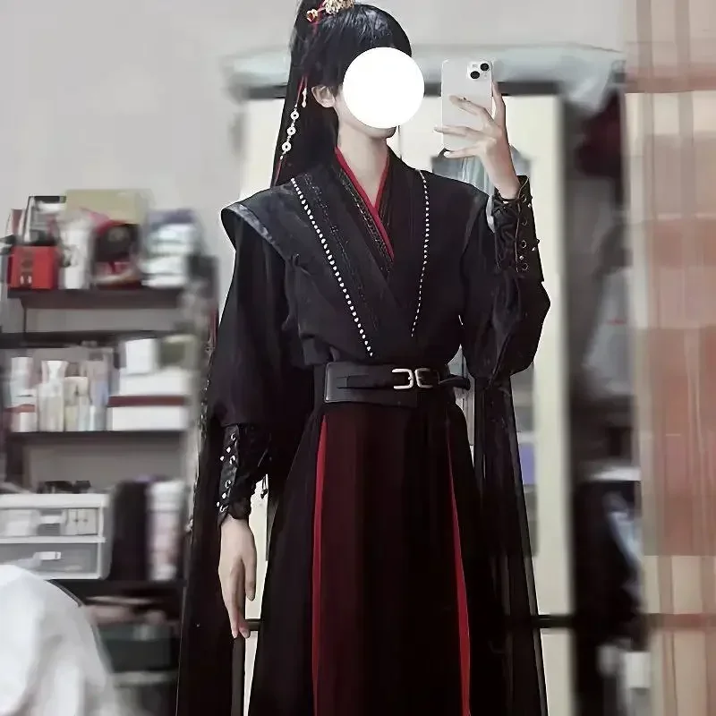 Wei Wuxian Swordsman Outfit Cosplay Costume Hanfu Style Ancient Chinese Costume Halloween Carnival Party Performance Comic Con