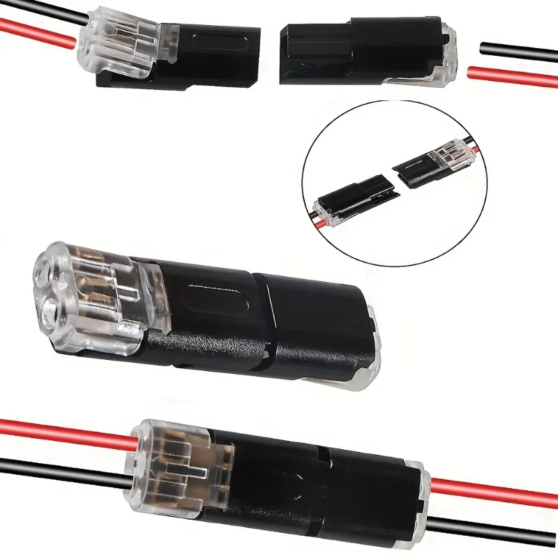 50PCS D2 LED Wire Terminals Plug Play Quick Connect No Splicing Tools Auto Electrical Connector Kit for Vehicle DIY
