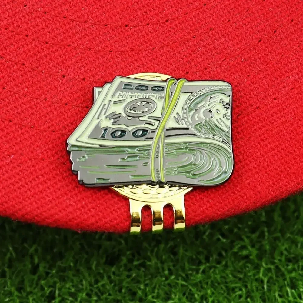 Golf Hat Clip Ball Marker Hat Clip Magnetic Dollar US Dollar Golf Hat Clip Easy To Take Off Kirsite Magnetic Hat Clip Golf Belt