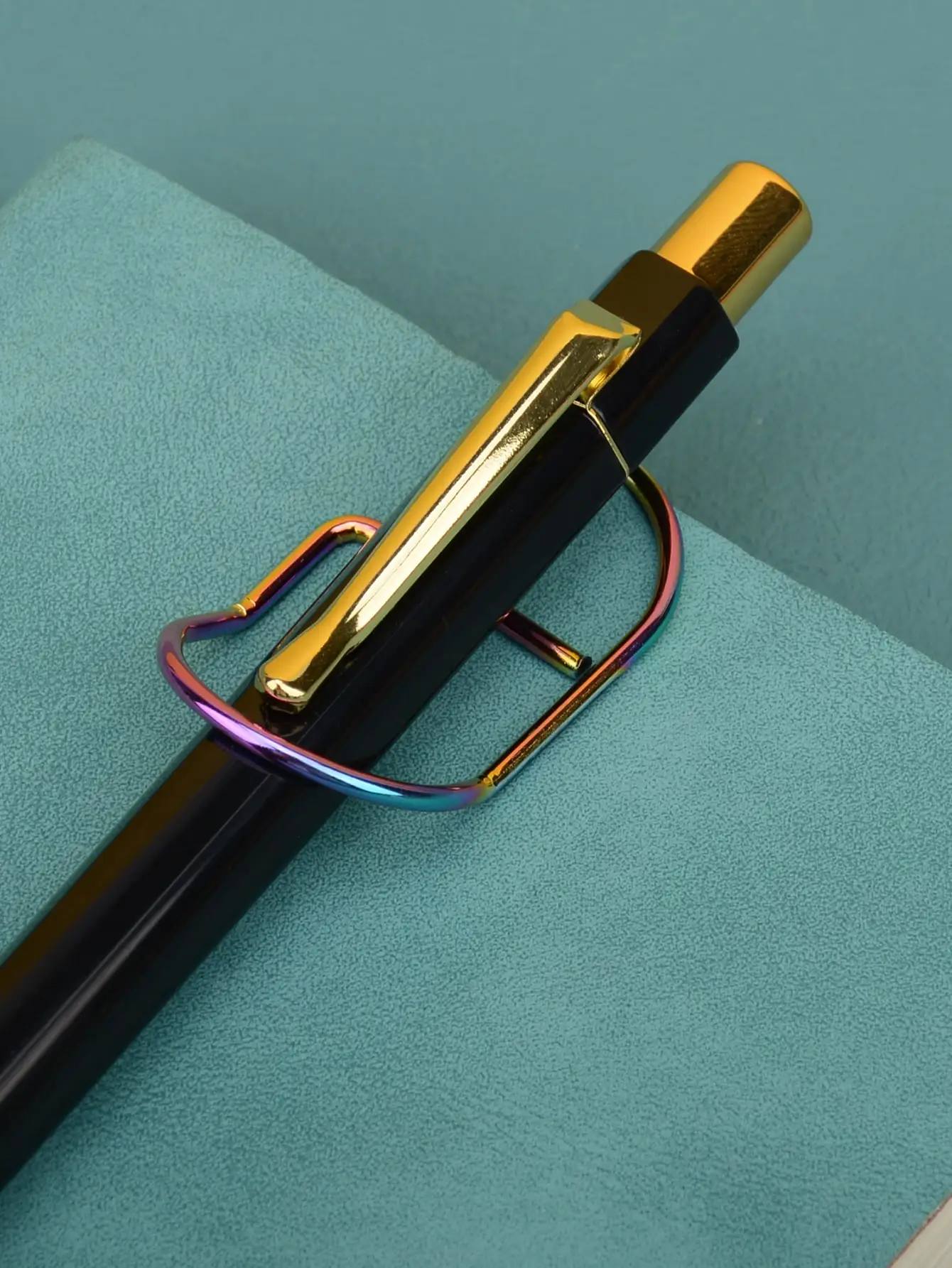 Mehrfarbiger Metall-Schreibstift-Clip - Kreativer Multifunktionaler Tragbarer Notizbuch-Zubehör Büro-Schul-Schreibwaren-Organizer-Clip – Detail 5