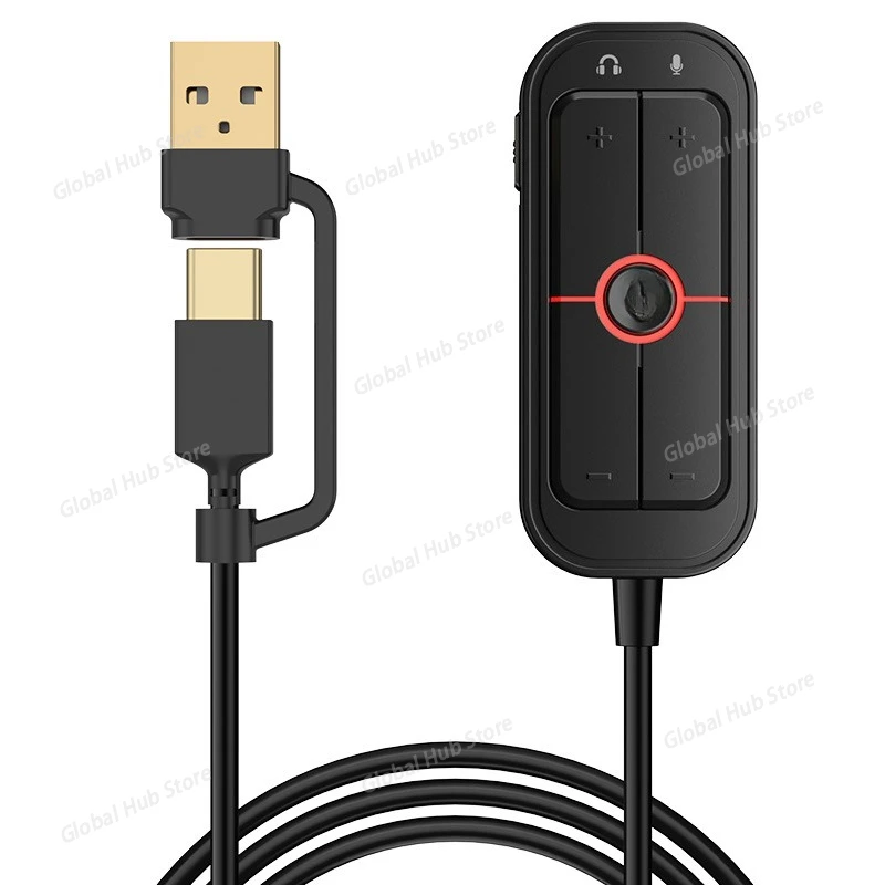 Sound Card PIVA GS10 External Independent 7.1 Channel TypeC Gaming 3.5 Mm Headphone Audio Converter for Mobile Games