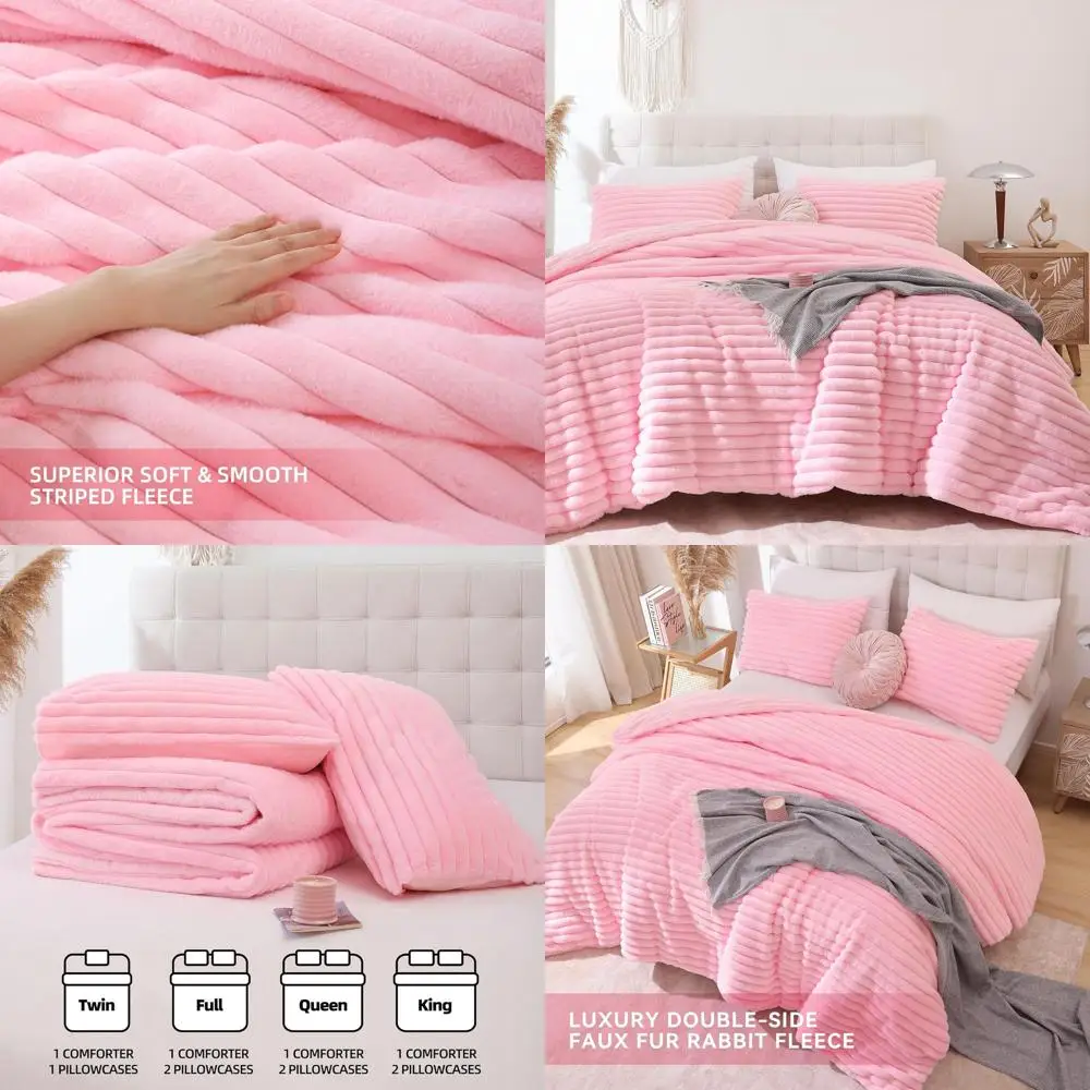 

Розовый плюшевый комплект одеял Queen — роскошный уютный комплект постельного белья, теплое всесезонное постельное белье, тяжелое одеяло с 2 наволочками