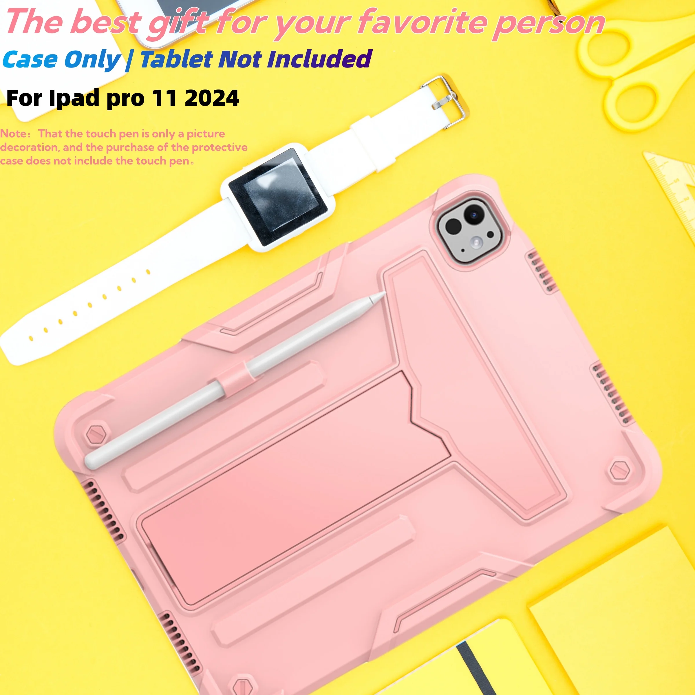 

Чехол для iPad Pro 11 (M4) 2024 5-го поколения, ударопрочный, защитный, с подставкой и держателем для стилуса