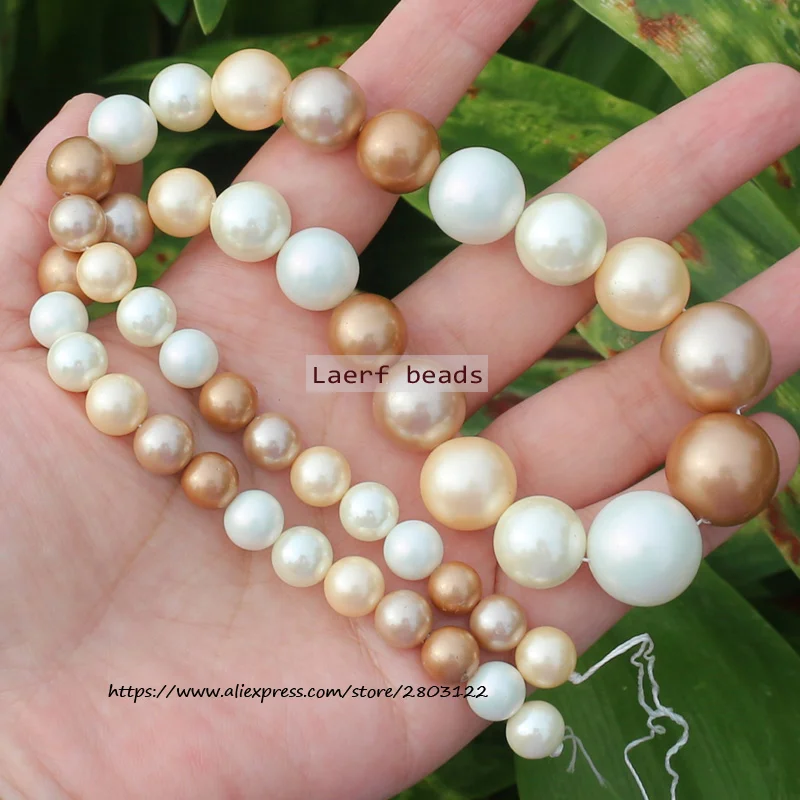 8-16mm Multicolor Shell Pearl Gradually Beads 18