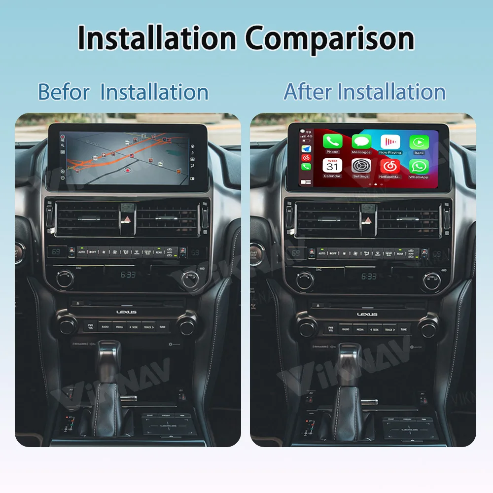 Viknav For Lexus GX 2022-2023 Linux Interface Box Fit For Original Car OEM Screen Wireless Apple CarPlay Android Auto