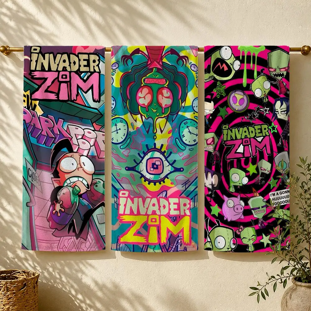 Serviette de plage TV Series I-Invader Zim, serviette de bain absorbante à séchage rapide pour la natation, la gym, le camping, les activités de plein air