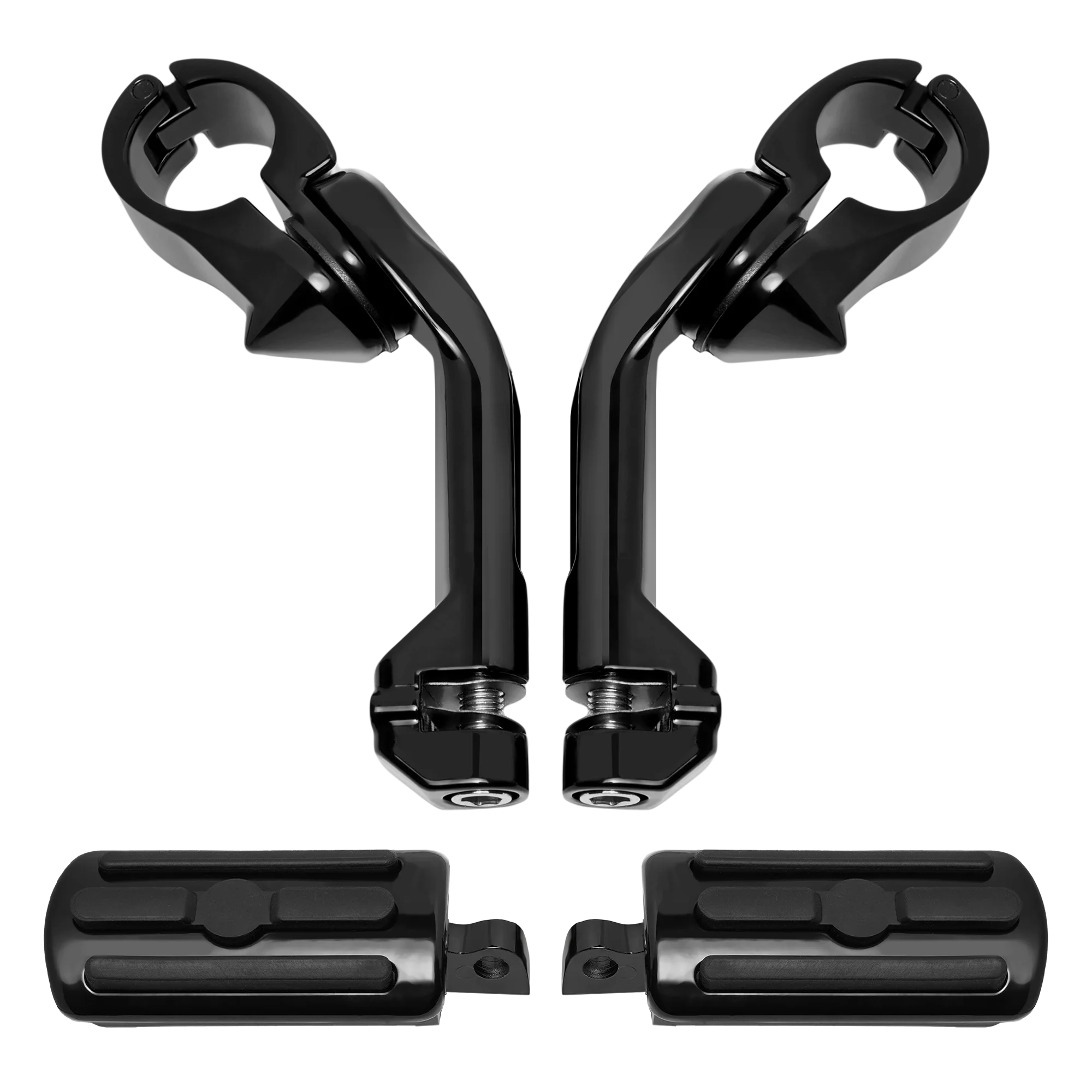 

Motorcycle Vertical Stripes 1.25" 32 mm Long Angled Adjustable Highway Foot Pegs Mount for Harley Davidson Highway Crash Bar