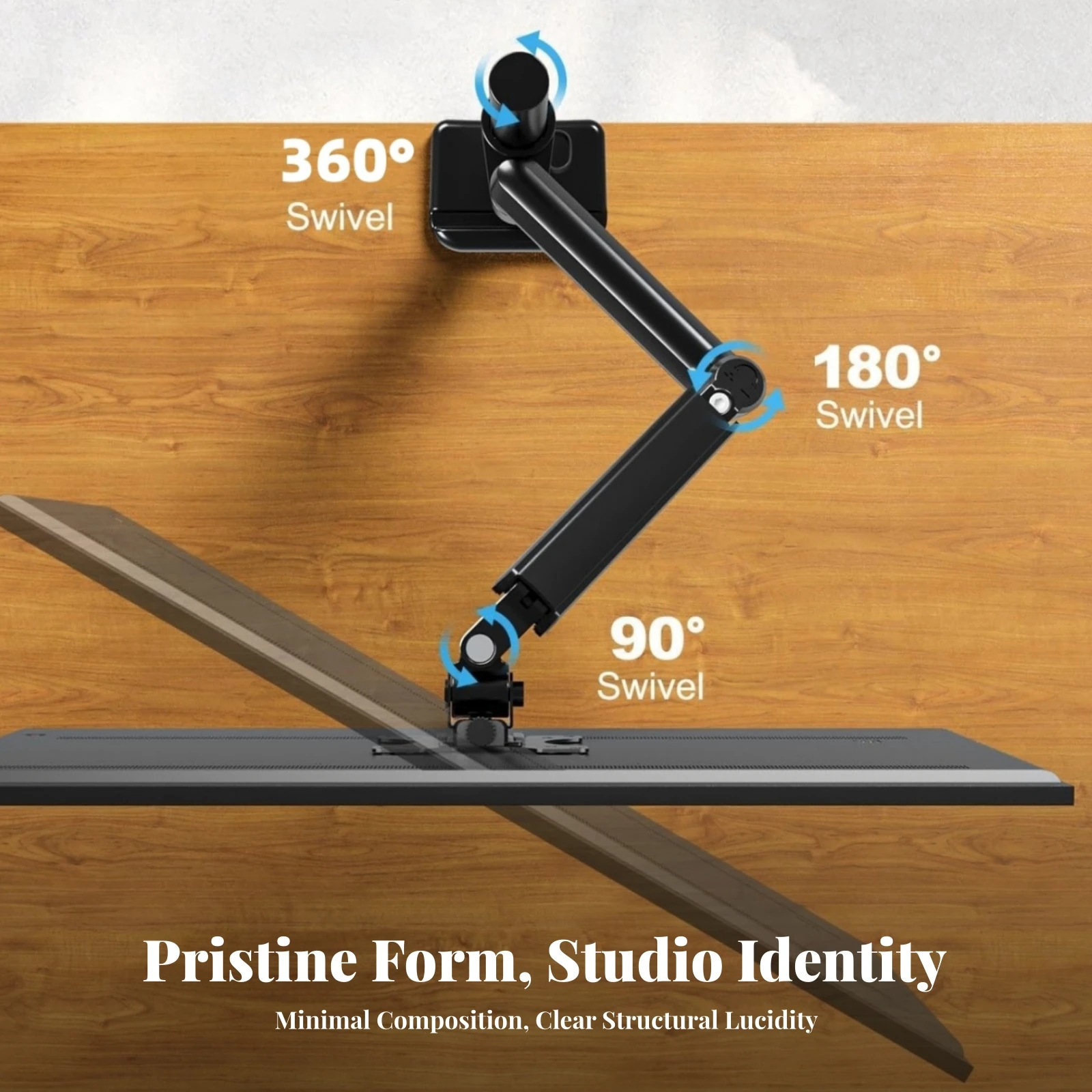 Single Monitor Arm with Desk Clamp Full Motion Gas Spring Monitor Mount with Pole Furniture Ergonomic Space-Saving