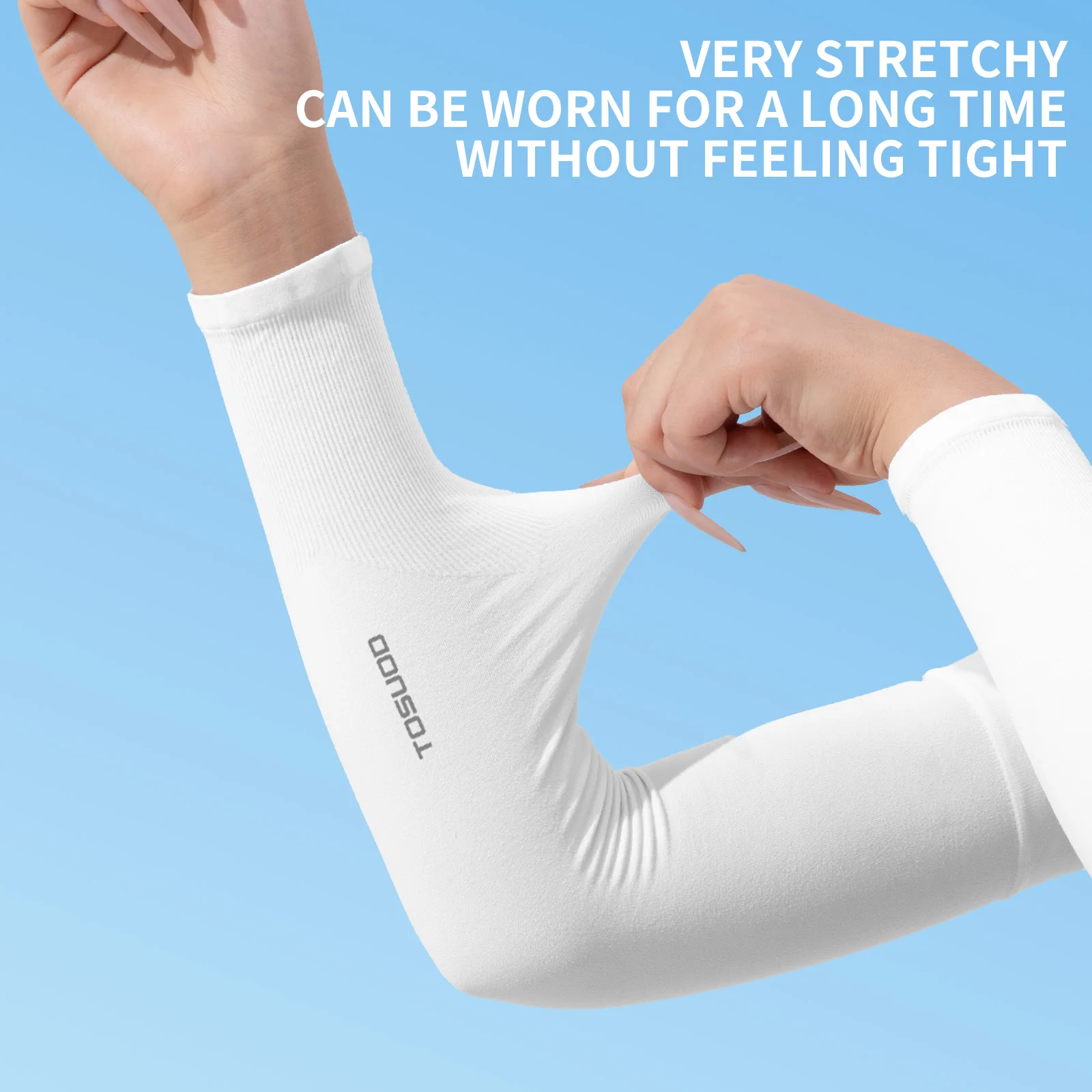 TOSUOD 1/2/3 أزواج من أكمام الحرير الجليدي للحماية من الأشعة فوق البنفسجية بذراع ركوب الدراجات قابلة للتنفس رياضية خارجية للجنسين مطاطية سريعة الجفاف للصيف