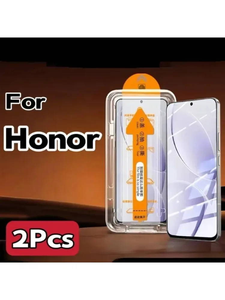 2 Stücke HD Gehärtetes Glas Für Honor 400 300 200 100 Pro Lite Smart Serie für Honor 90 80 70 Pro Auto Positionierung Displayschutzfolie