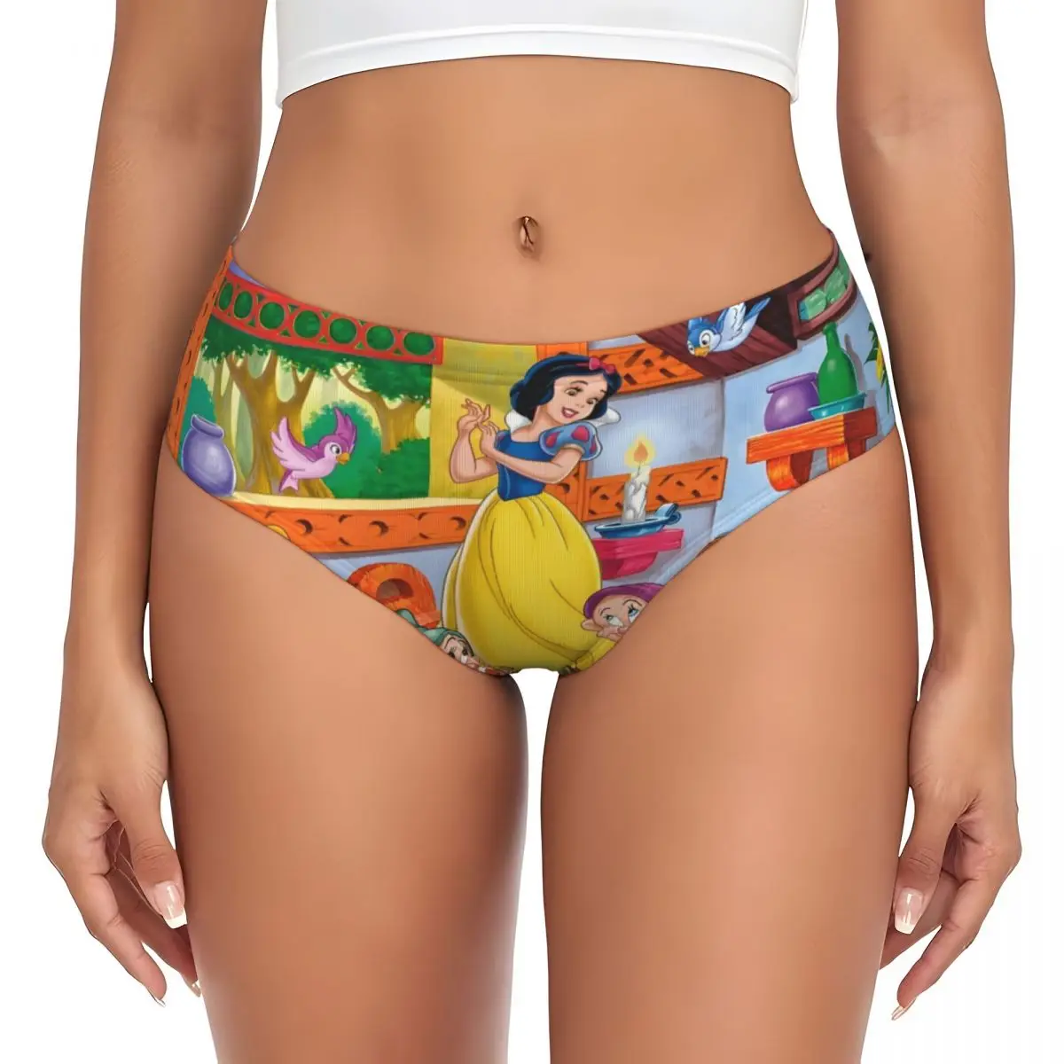 Custom ผู้หญิงภาพยนตร์ Snow White และ Seven Dwarfs การ์ตูนกางเกงยืดกางเกงร้อนชุดชั้นใน