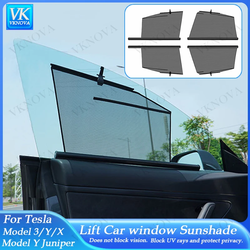 

Солнцезащитные шторки для боковых окон Tesla Model Y Juniper 2025-2026, Model 3/Y/X 2017-2026, защита от солнца и ожогов