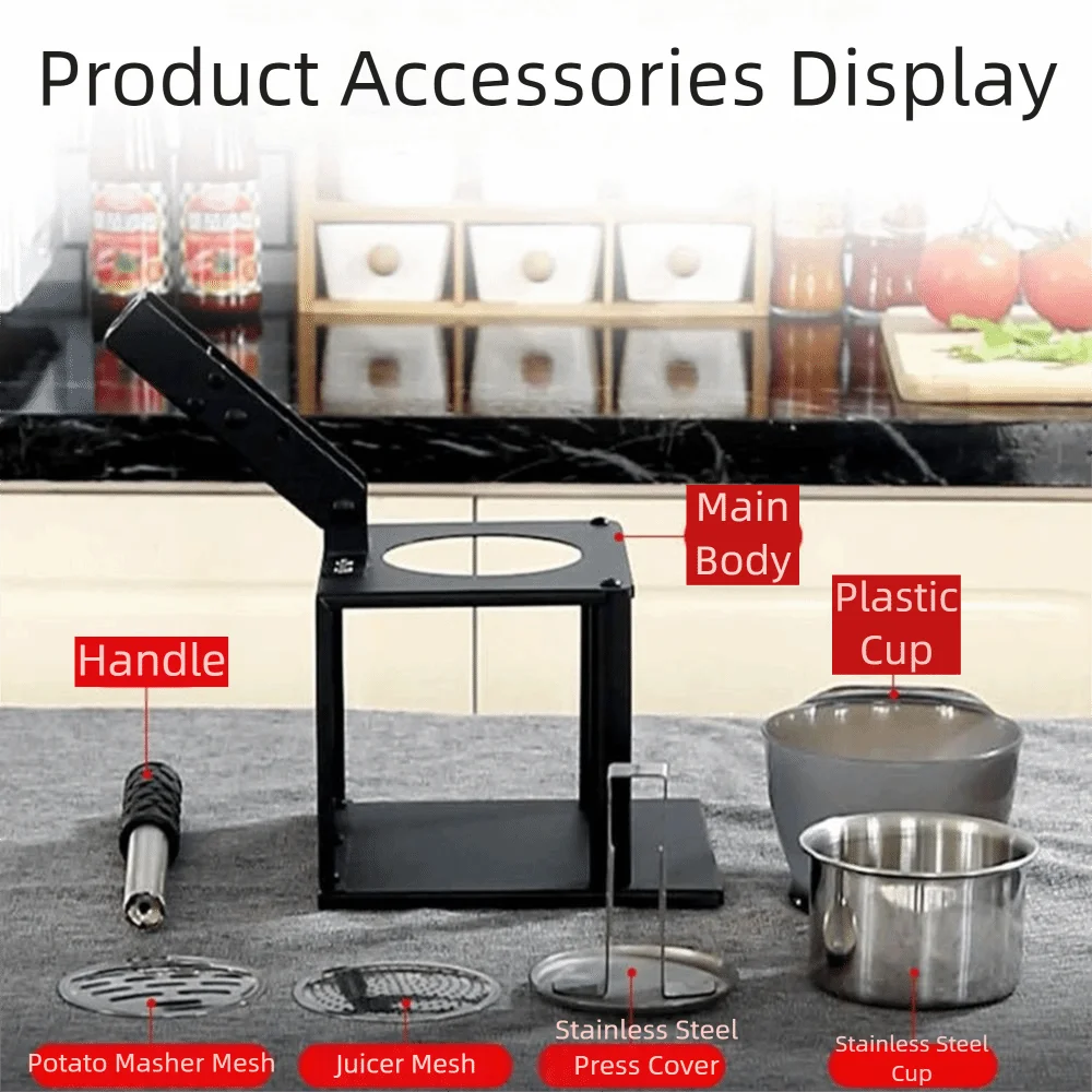 

Portable Stainless Steel Manual Juice Extractor Thickened Hand Press Manual Juicer Heavy Duty with Rod Fruit Juicer Commercial