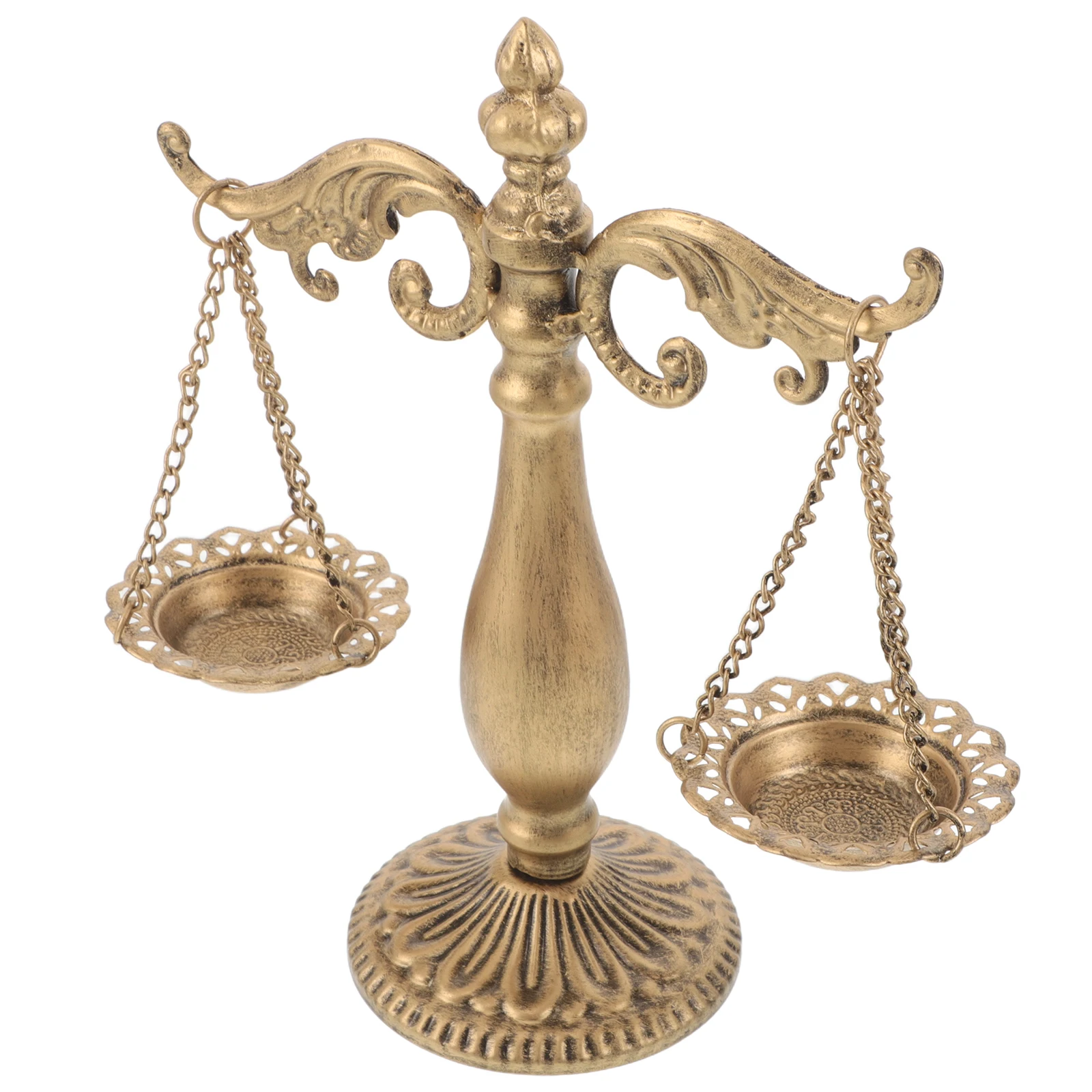 

Vintage Metal Libra Balance Scale Retro Iron Justice Sculpture Ornament Office Desk Home Library Lawyer Decor Desk Art