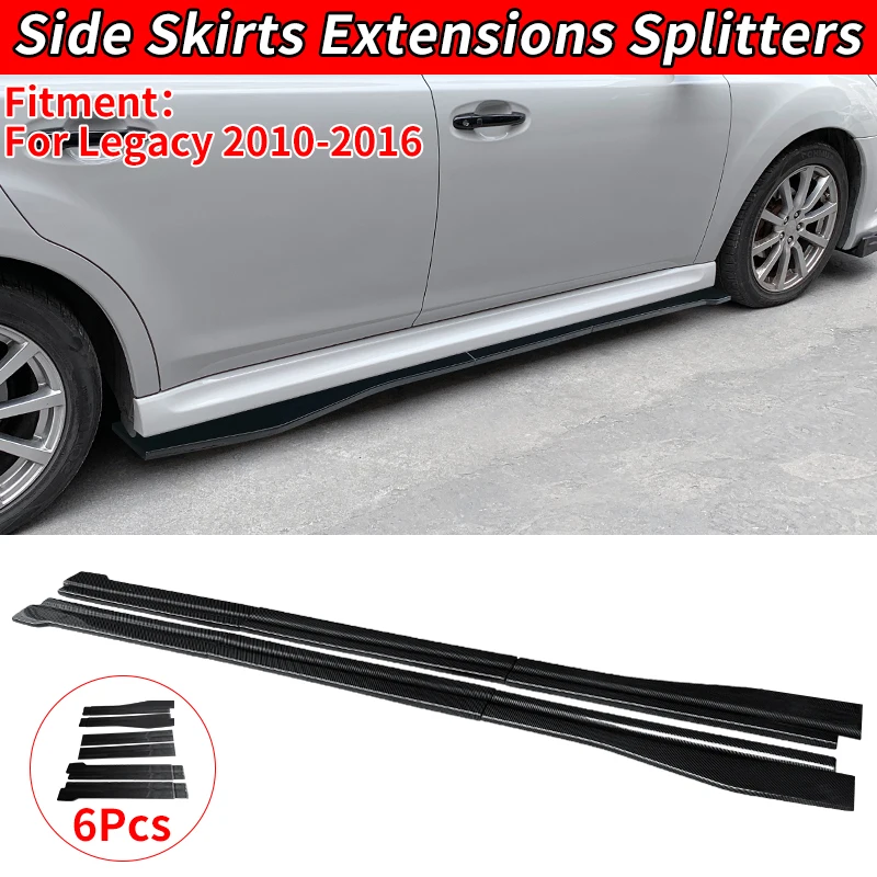 

For Legacy 2010-2016 Side Skirt Extension Kit Apron Splitters Lip Winglet Car Exterior Decoration Carbon Fiber Look Accessories