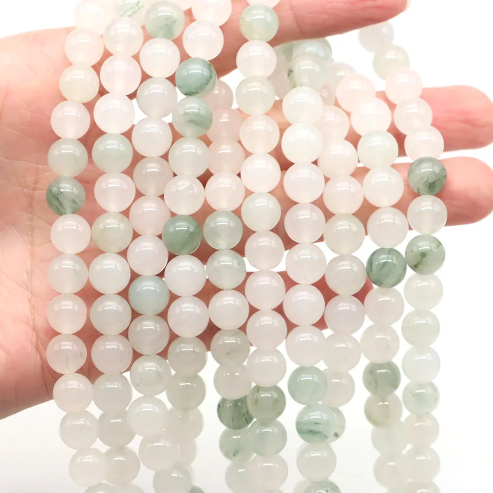 1 Strand 4/6/8/10mm Natural Tianshan Jades Stone Beads Round Loose Beads for Jewelry Making DIY Bracelet Necklace Accessories