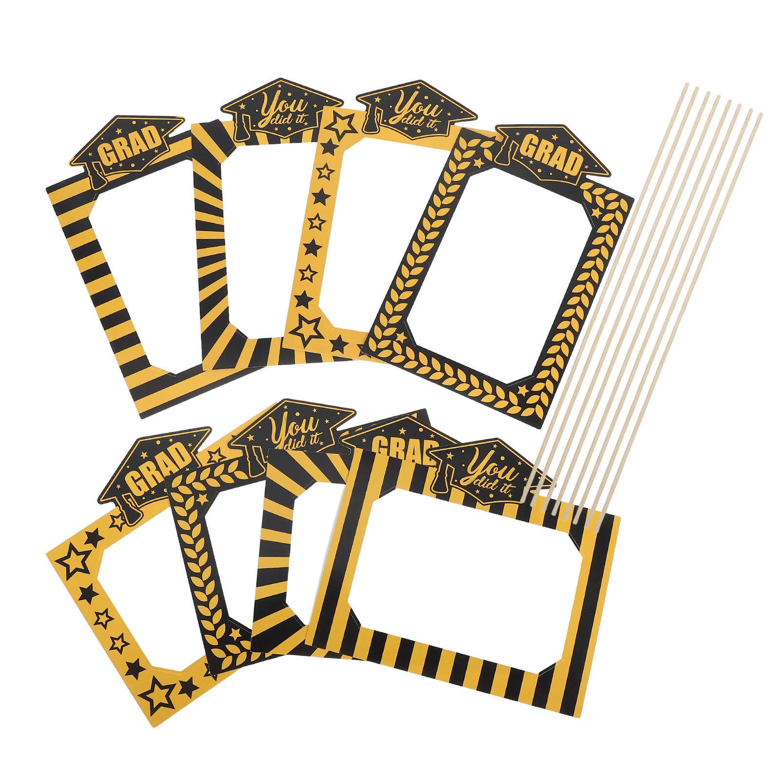 

8Pcs Graduation Party Vase Inserts Elegant Photo Frame Decor for College Ceremony Sophisticated Atmosphere Decoration