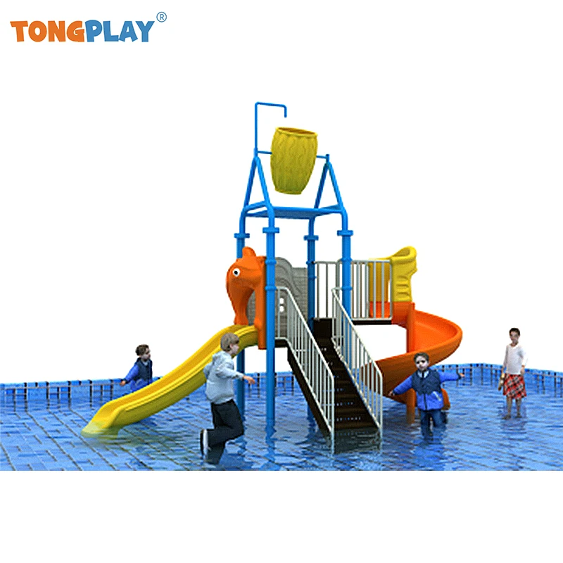 

Outdoor Swimming Pool Water Play Equipment Splash Pad Spray Water Playground Plastic Slide For Aqua Park