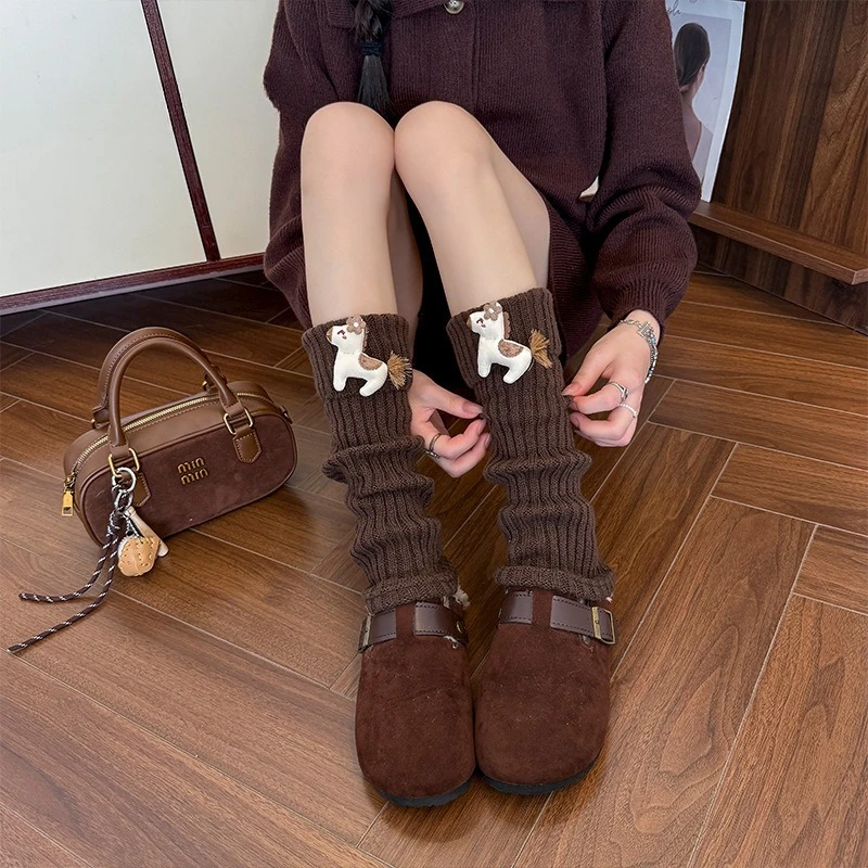 

Милые гетры с героями мультфильмов, женские чулки, осенне-зимние милые гетры в стиле Лолиты для девочек, однотонные вязаные свободные длинные чулки