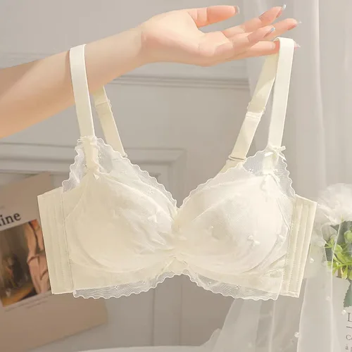 Bralette antiflacidez sin costuras para Mujer, lencería Sexy, sujetador de realce coreano, ropa interior bonita de estilo coreano