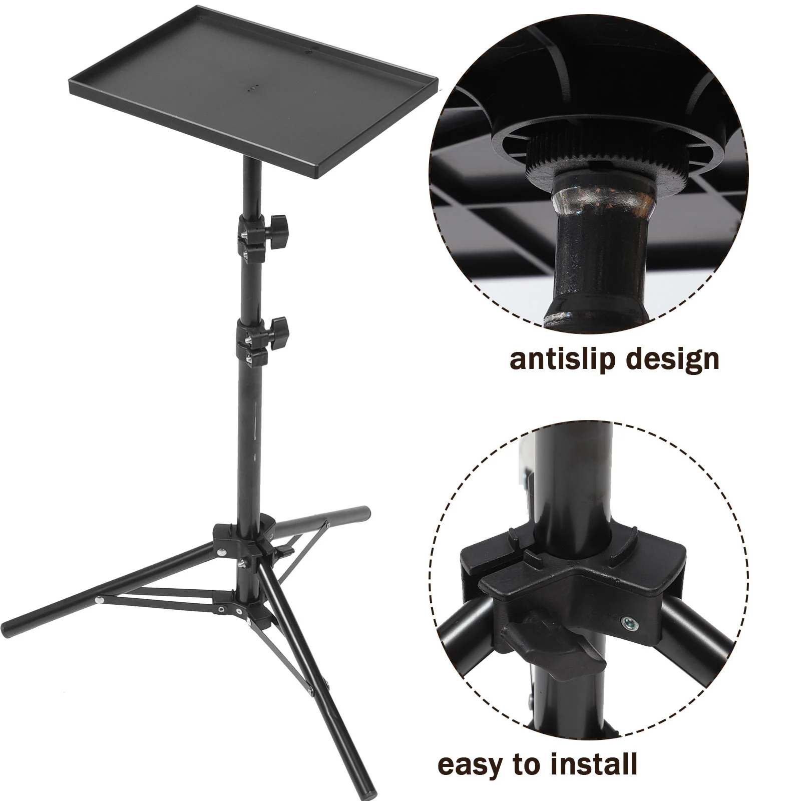 Portable Cell Phone Tripod Projector Holder Musical Instrument Black Tall Stand