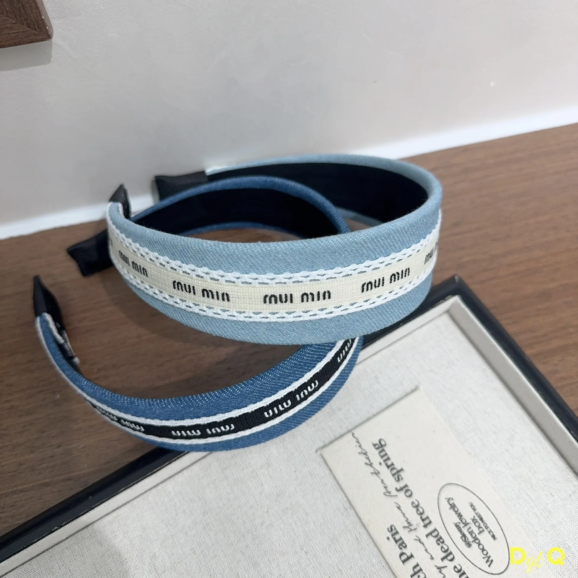 2025 Luxury Solid Color Denim Letters Sponge Headband for Women Summer New Fashion Girl Wash Face Wide Edge Simple Hair Band