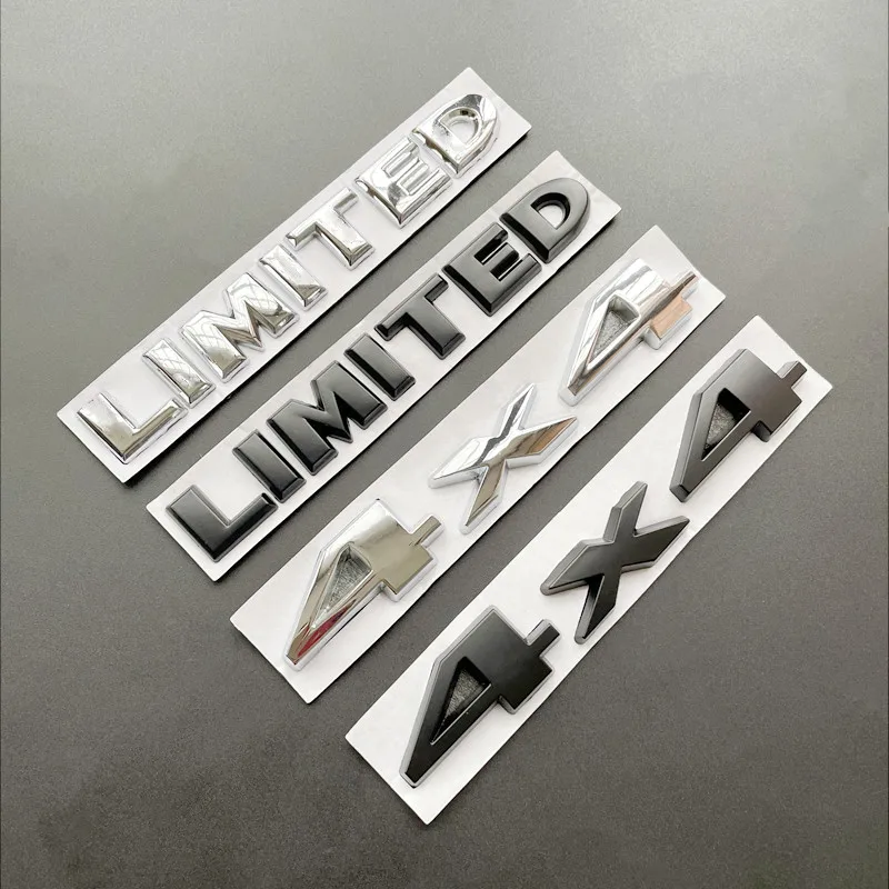 3D Metal 4x4 Logo Limited Emblem Letter Car Trunk Badge For Jeep Wrangler Grand Cherokee Compass 4X4 LIMITED Sticker Accessories